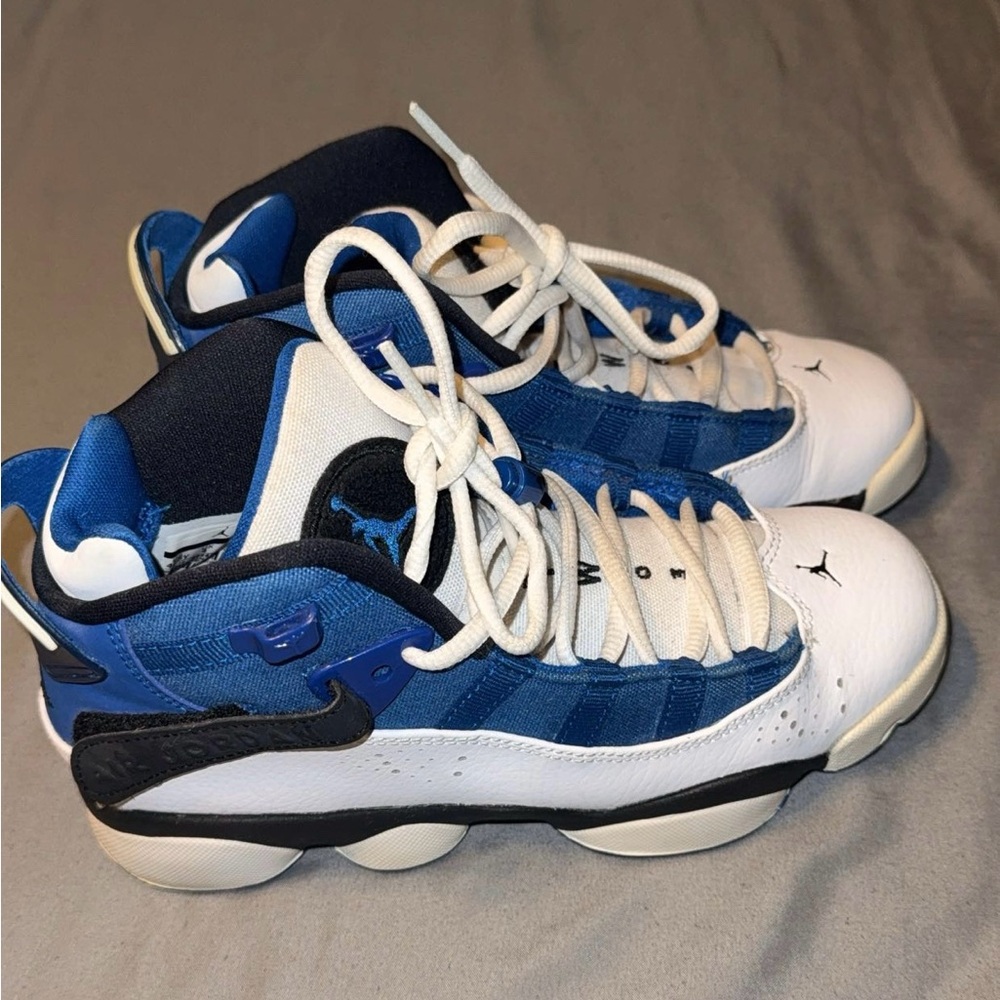 Nike Air Jordan Six Rings GS boys 4.5Y Shoes Sneaker 323419-400 Blue Black White
